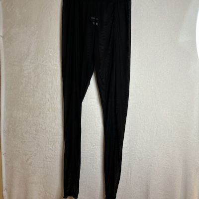 Blush Mark women’s sheer black leggings with Stripe Down Front Size Small Witchy